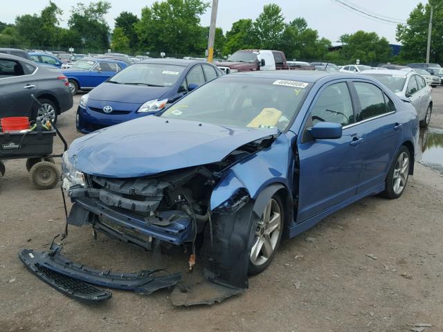 3FAHP0DCXAR201656 - 2010 FORD FUSION SPO BLUE photo 2