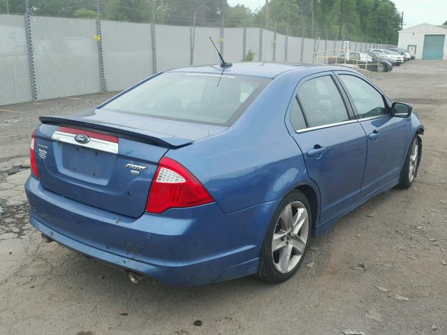 3FAHP0DCXAR201656 - 2010 FORD FUSION SPO BLUE photo 4