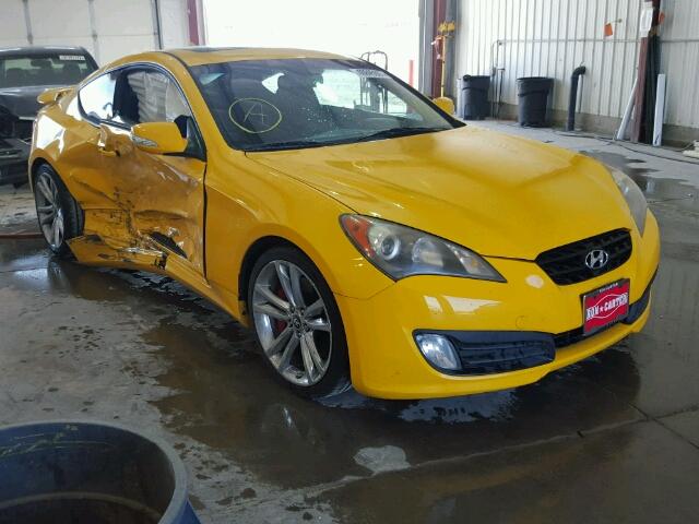 KMHHU6KH5AU004502 - 2010 HYUNDAI GENESIS CO YELLOW photo 1