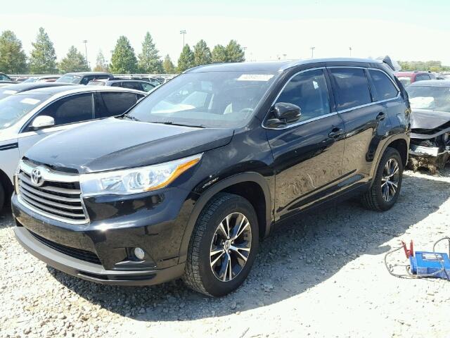 5TDKKRFH5GS128181 - 2016 TOYOTA HIGHLANDER BLACK photo 2