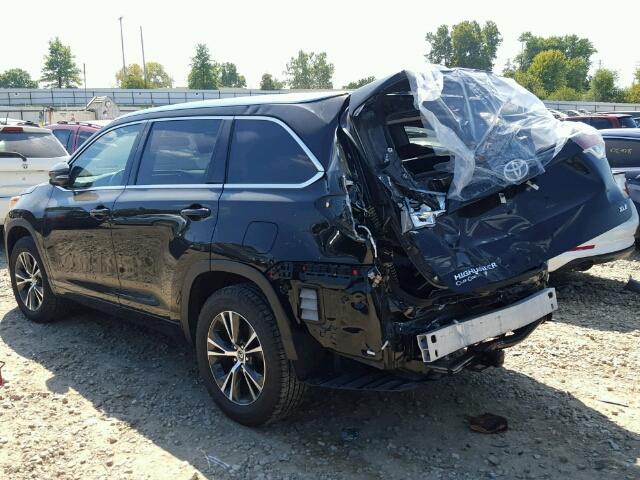 5TDKKRFH5GS128181 - 2016 TOYOTA HIGHLANDER BLACK photo 3