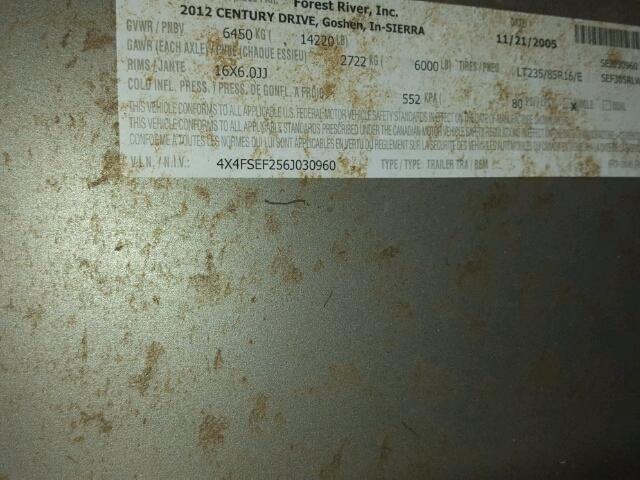 4X4FSEF256J030960 - 2006 OTHR SIERRA WHITE photo 10