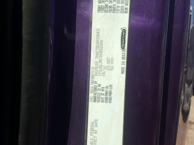 1FUJGLDR7DSBS2306 - 2013 FREIGHTLINER CASCADIA 1 PURPLE photo 10