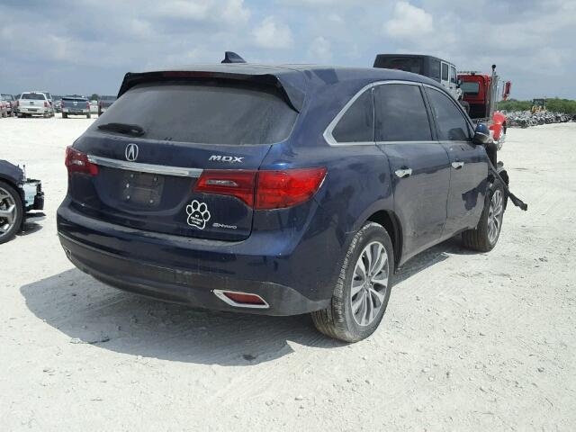 5FRYD4H48GB034946 - 2016 ACURA MDX TECHNO BLUE photo 4