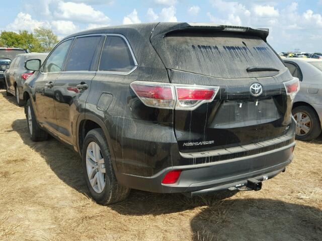 5TDZARFHXFS015570 - 2015 TOYOTA HIGHLANDER BLACK photo 3