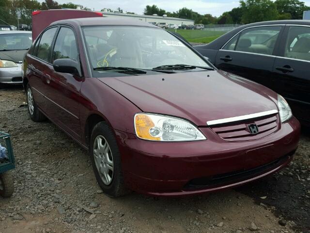 2HGES16582H521282 - 2002 HONDA CIVIC LX MAROON photo 1