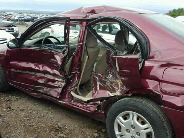 2HGES16582H521282 - 2002 HONDA CIVIC LX MAROON photo 9