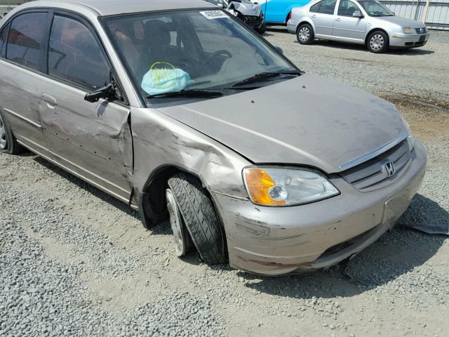 2HGES16672H545680 - 2002 HONDA CIVIC LX TAN photo 9