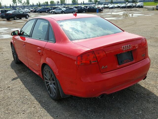 WAUEF68E48A082549 - 2008 AUDI A4 S-LINE RED photo 3