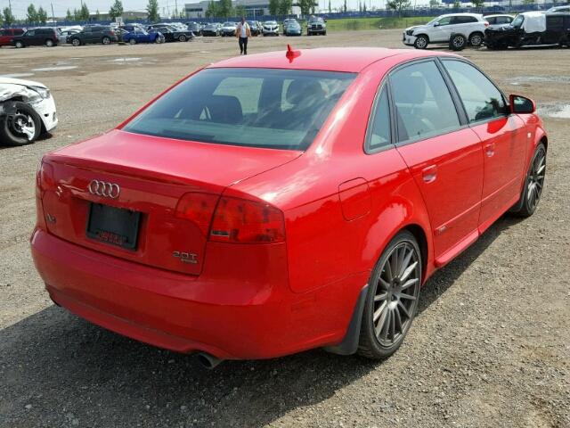 WAUEF68E48A082549 - 2008 AUDI A4 S-LINE RED photo 4