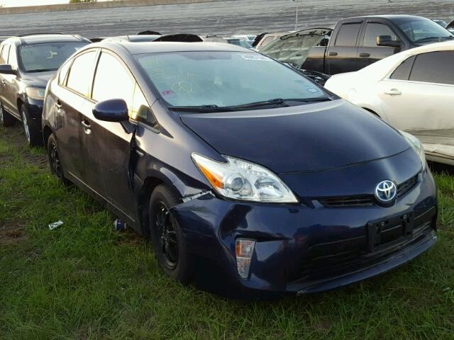 JTDKN3DU7D0341121 - 2013 TOYOTA PRIUS BLUE photo 1