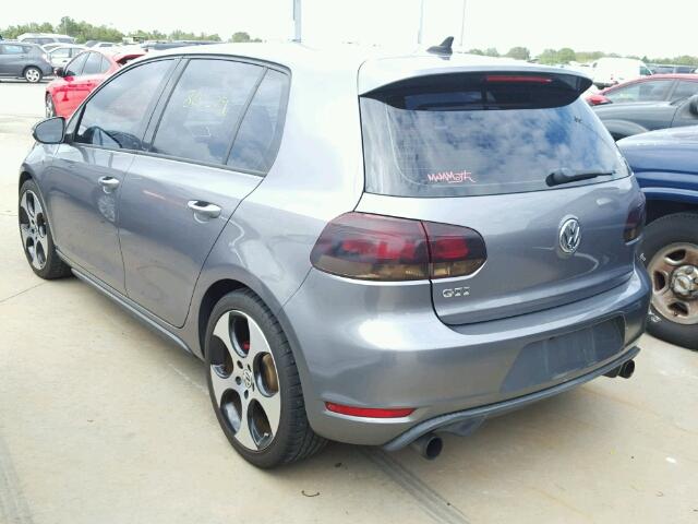 WVWHV7AJ0AW172807 - 2010 VOLKSWAGEN GTI GRAY photo 3