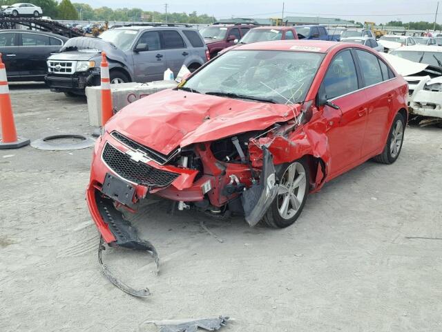 1G1PE5SB6E7383591 - 2014 CHEVROLET CRUZE LT RED photo 2