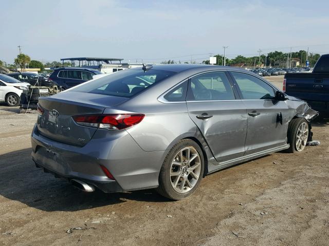 5NPE34AB8JH671408 - 2018 HYUNDAI SONATA SPO GRAY photo 4