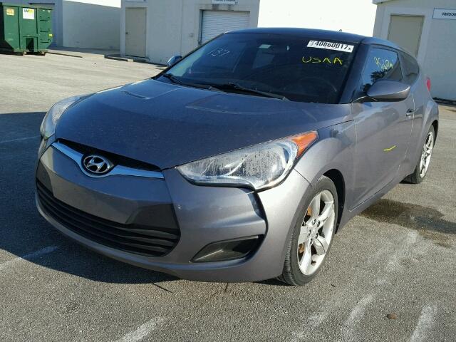 KMHTC6AD8DU129073 - 2013 HYUNDAI VELOSTER GRAY photo 2