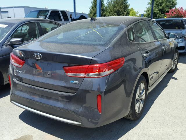 KNAGT4LE4H5012586 - 2017 KIA OPTIMA HYB GRAY photo 4