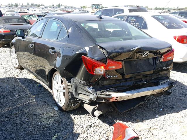 JTHBE262985017956 - 2008 LEXUS IS 350 BLACK photo 3