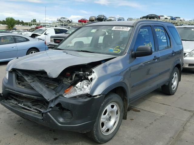 JHLRD78585C017559 - 2005 HONDA CR-V LX GRAY photo 2