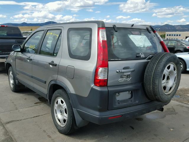 JHLRD78585C017559 - 2005 HONDA CR-V LX GRAY photo 3