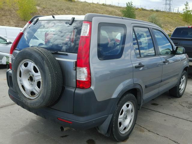 JHLRD78585C017559 - 2005 HONDA CR-V LX GRAY photo 4