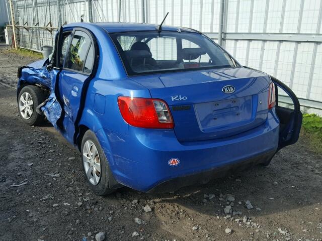 KNADH4B34B6867553 - 2011 KIA RIO BASE BLUE photo 3