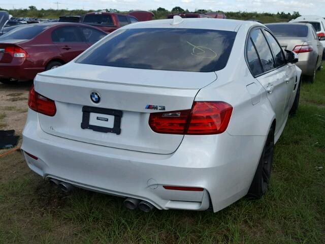 WBS3C9C58FP803616 - 2015 BMW M3 WHITE photo 4