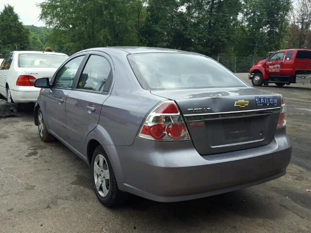 KL1TD56E49B394080 - 2009 CHEVROLET AVEO LS GRAY photo 3