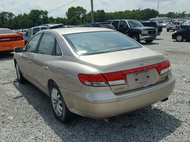 KMHFC46F96A053248 - 2006 HYUNDAI AZERA SE BEIGE photo 3