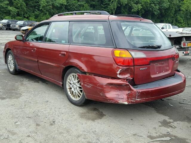 4S3BH625447304880 - 2004 SUBARU LEGACY L S RED photo 3