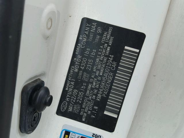 KMHHU6KH5AU013944 - 2010 HYUNDAI GENESIS CO CREAM photo 10