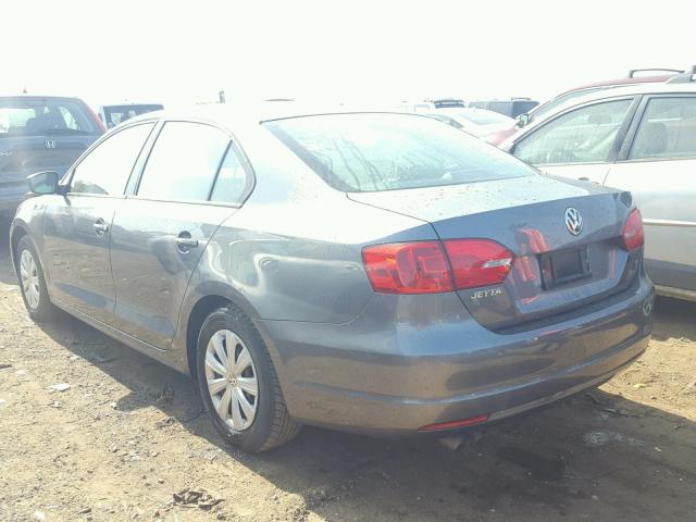 3VW2K7AJ9EM404502 - 2014 VOLKSWAGEN JETTA BASE Մոխրագույն լուսանկար 3