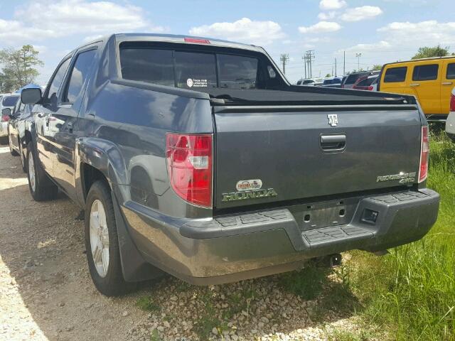 5FPYK1F57BB005911 - 2011 HONDA RIDGELINE GRAY photo 3