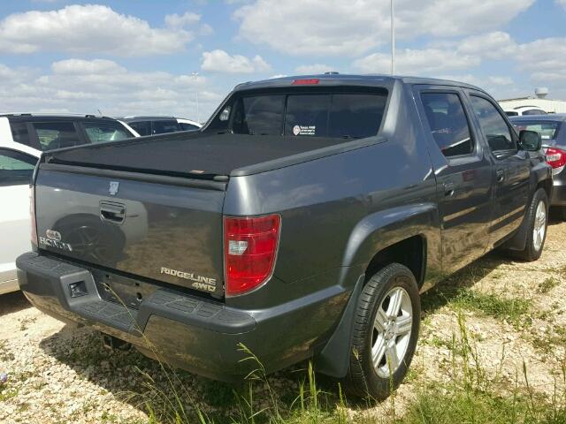 5FPYK1F57BB005911 - 2011 HONDA RIDGELINE GRAY photo 4