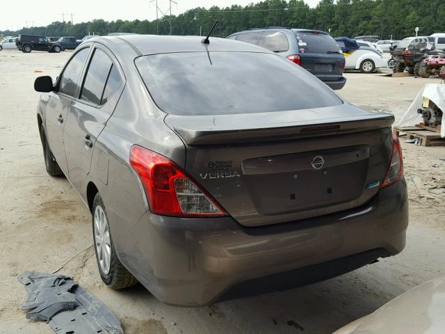 3N1CN7AP8FL901683 - 2015 NISSAN VERSA S GRAY photo 3