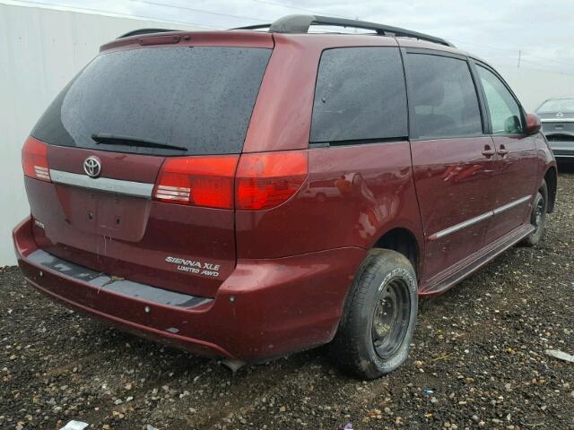 5TDBA22C84S009329 - 2004 TOYOTA SIENNA XLE MAROON photo 4