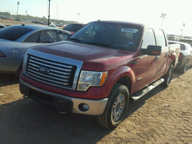 1FTFW1ET1CKD85580 - 2012 FORD F150 RED photo 2