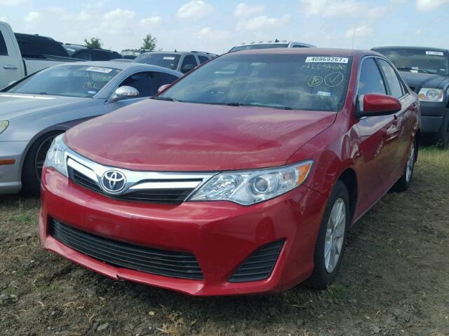 4T4BF1FK5CR262634 - 2012 TOYOTA CAMRY RED photo 2