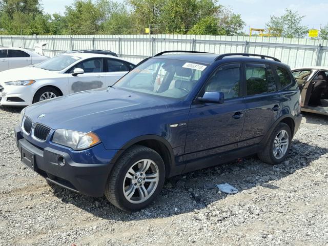 WBXPA93474WA60526 - 2004 BMW X3 3.0I BLUE photo 2