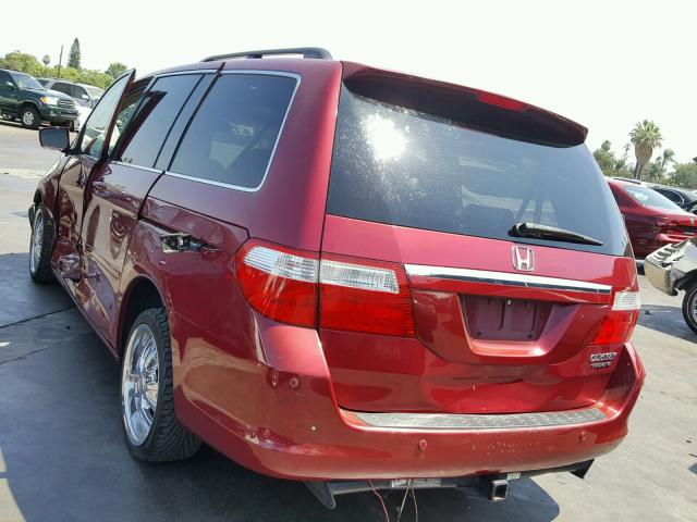 5FNRL38835B003705 - 2005 HONDA ODYSSEY TO RED photo 3