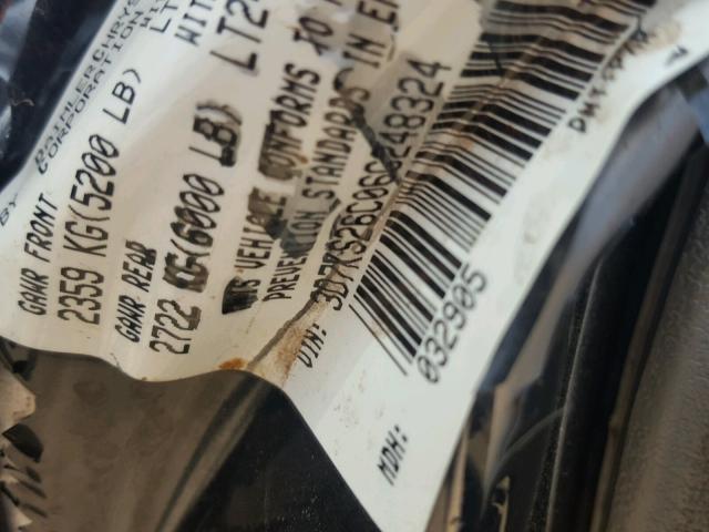 3D7KS26C06G248324 - 2006 DODGE RAM 2500 S BLACK photo 10