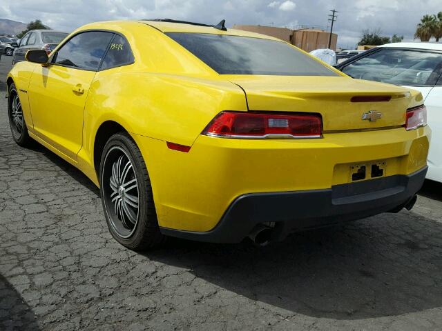 2G1FA1E37E9184259 - 2014 CHEVROLET CAMARO YELLOW photo 3