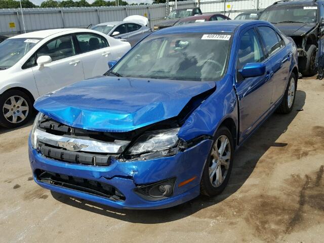 3FAHP0HA0CR299172 - 2012 FORD FUSION SE BLUE photo 2