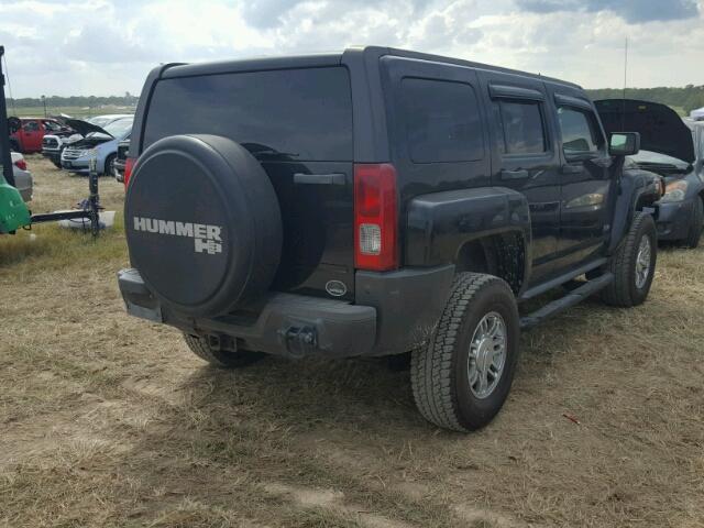 5GTDN13E778195230 - 2007 HUMMER H3 BLACK photo 4