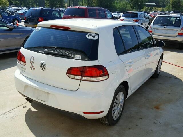 WVWDA7AJ8DW119495 - 2013 VOLKSWAGEN GOLF WHITE photo 4