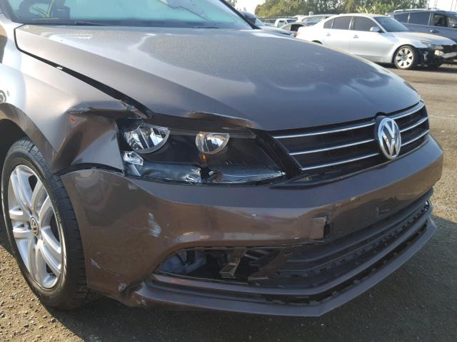 3VW1K7AJ0FM211152 - 2015 VOLKSWAGEN JETTA BASE 棕色 照片 9