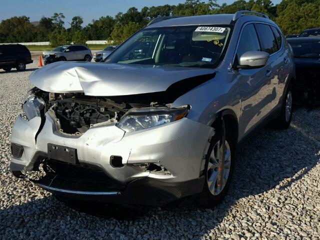 5N1AT2MT5EC766755 - 2014 NISSAN ROGUE SILVER photo 2