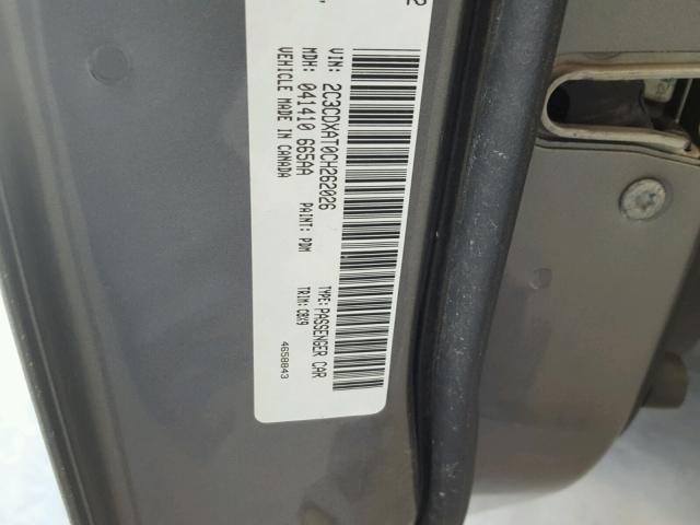 2C3CDXAT0CH262026 - 2012 DODGE CHARGER PO GRAY photo 10