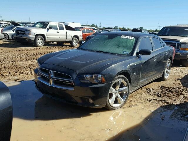 2C3CDXCT9DH642576 - 2013 DODGE CHARGER BLACK photo 2