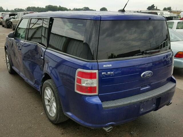 2FMGK5B82EBD17711 - 2014 FORD FLEX BLUE photo 3