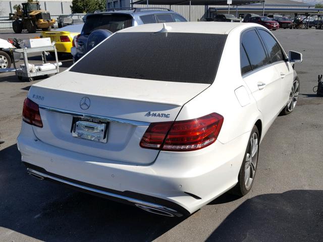 WDDHF8JB7EA844270 - 2014 MERCEDES-BENZ E 350 4MAT WHITE photo 4